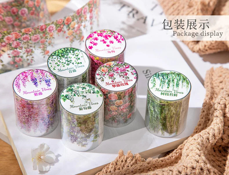 5*200cm 1roll INS Fresh vine theme PET tape Stickers Adhesive Diy Scrapbooking Diary Scrapbooking Collage material Scrapbooking
