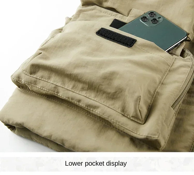 Men's New Keep Warm Fleece Work Sleeveless Jacket Slim Fit Windbreaker Fashion Many Pocket Jacket Men Winter Sleeveless Jackets