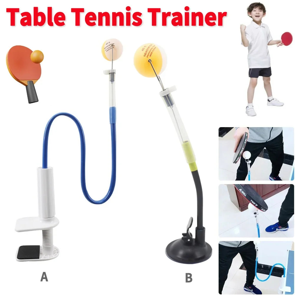 Table Tennis Trainer Practice Training Device Rapid Rebound Ping Pong Robot with Table Clamp Professional Pingpong Balls Machine