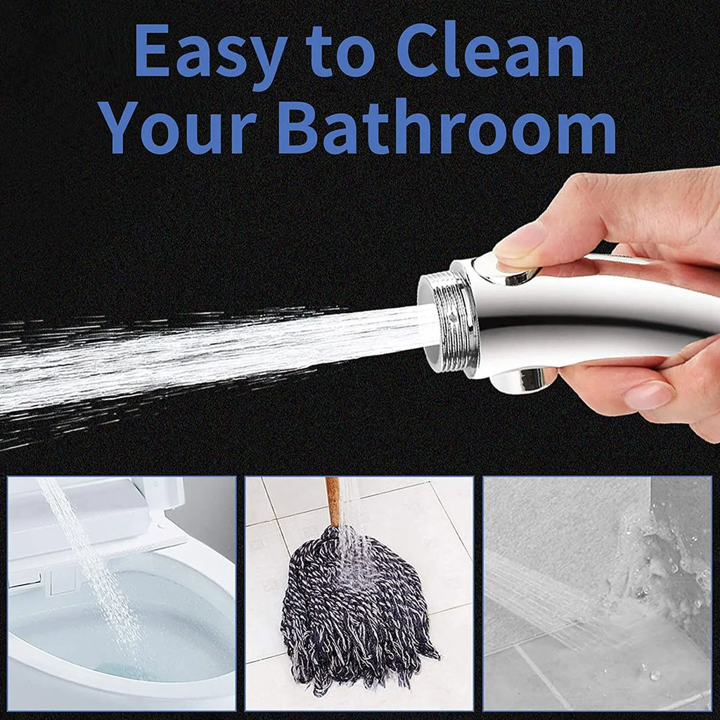 Large Flow High Pressure Shower Head Silver 3 Modes Eco Water Saving Spray Nozzle Massage Rainfall Pressurized Bathroom Shower