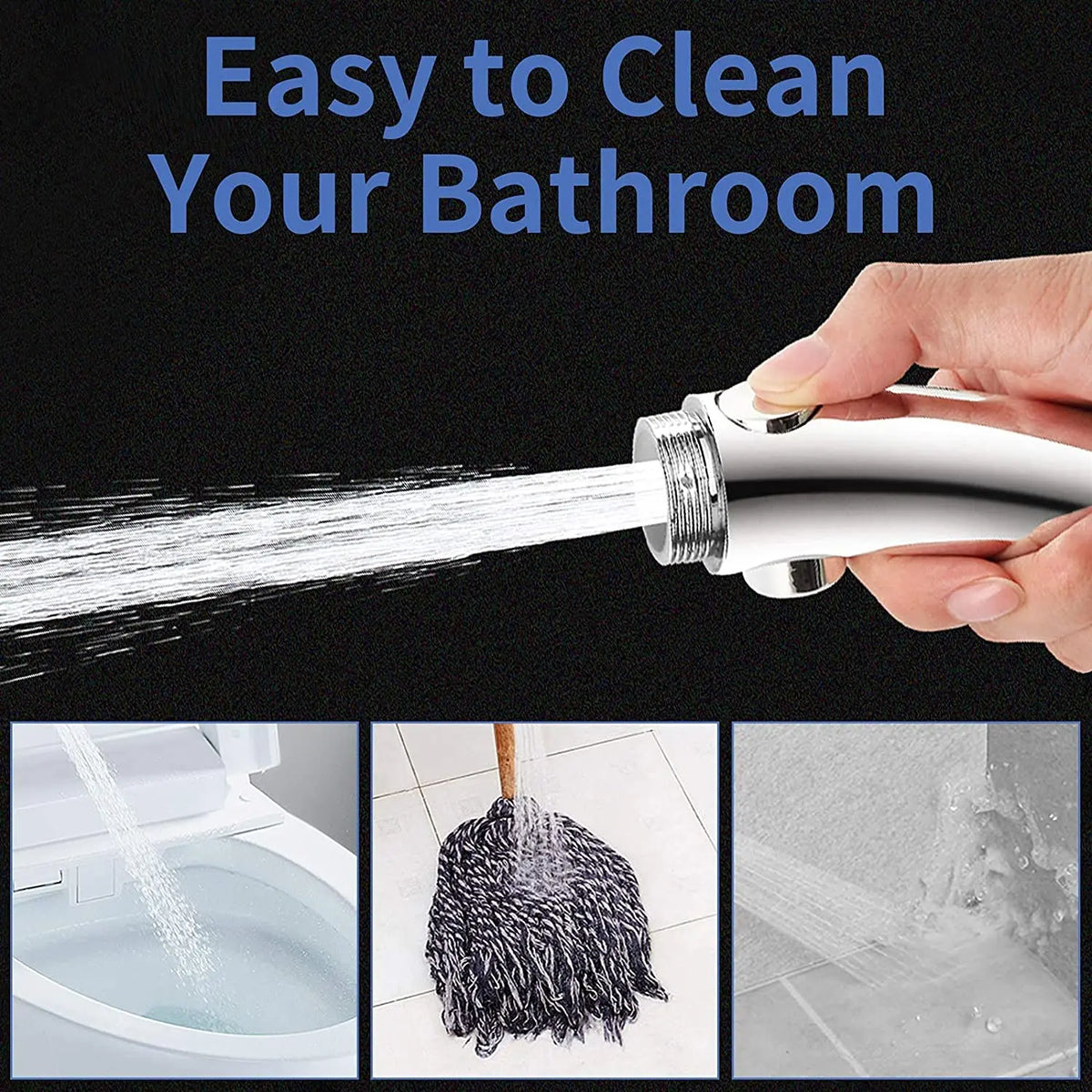 Large Flow High Pressure Shower Head Silver 3 Modes Eco Water Saving Spray Nozzle Massage Rainfall Pressurized Bathroom Shower