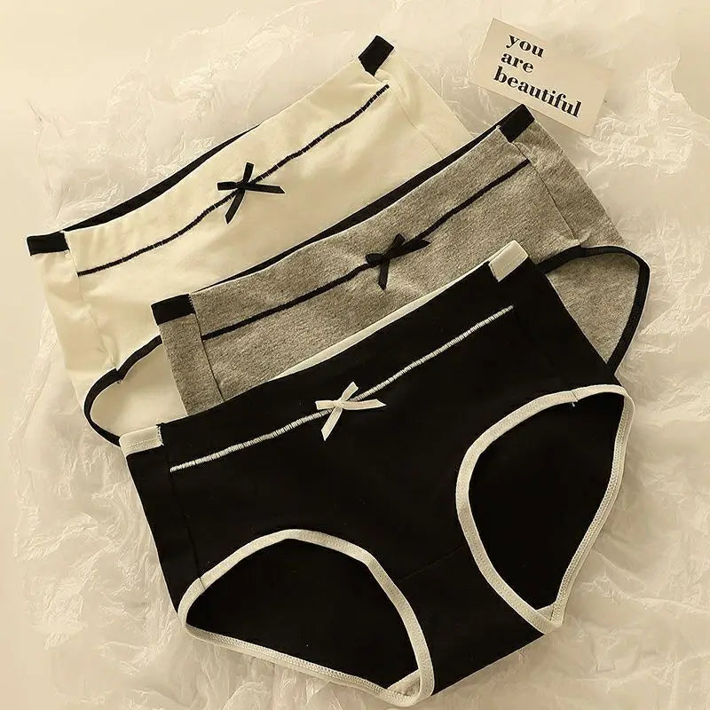 Women'S Underwear Set Breathable Full Panties For Girls Soft High Waist Briefs Student Style Pcs Antibacterial Ice Silk