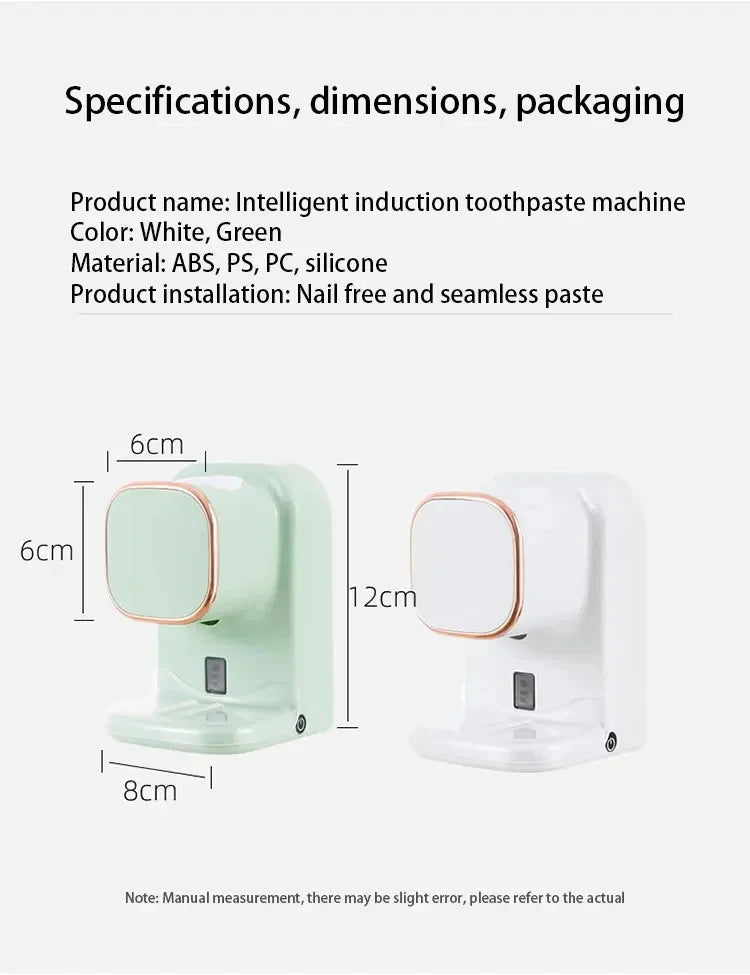 Smart 3 Mode Automatic Sensor Electric Toothpaste Dispenser Wall Mounted USB Removable Toothpaste Squeezer Bathroom Accessories
