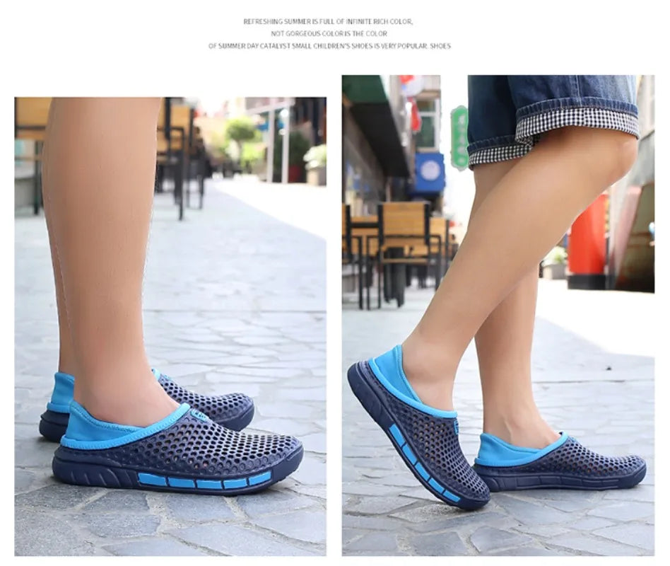 Men's and Women's Summer Sandals Clogs Casual Round Toe Slip on Outdoor Geometric Pattern Anti-slip Beach Hole Shoes Plus 46 47