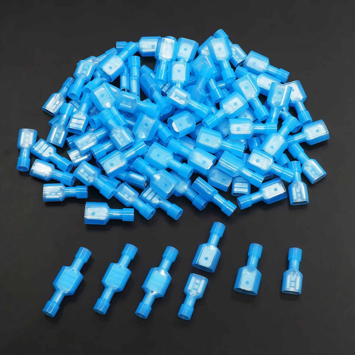 88/108Pcs Spade Connectors Kit, 22-10 AWG Male/Female Terminals, Nylon Insulated Crimp Connectors for Auto, Marine, Home, DIY