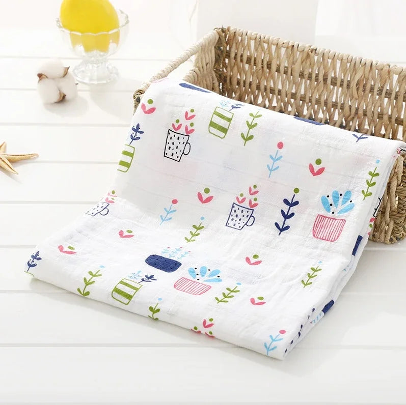 120x110cm Muslin Diaper Baby Blankets Newborn Swaddle Blanket Infant Gauze Bath Towel Baby Warp