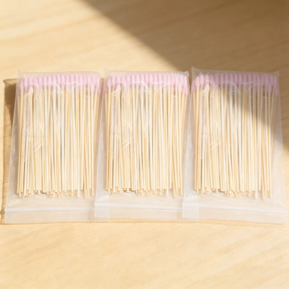 100/300/500pcs Double Pointed Cotton Swab Applicators - 6 Inch Long Cotton Swabs for Tattoo, Cleaning, Makeup & Ear Cleaning