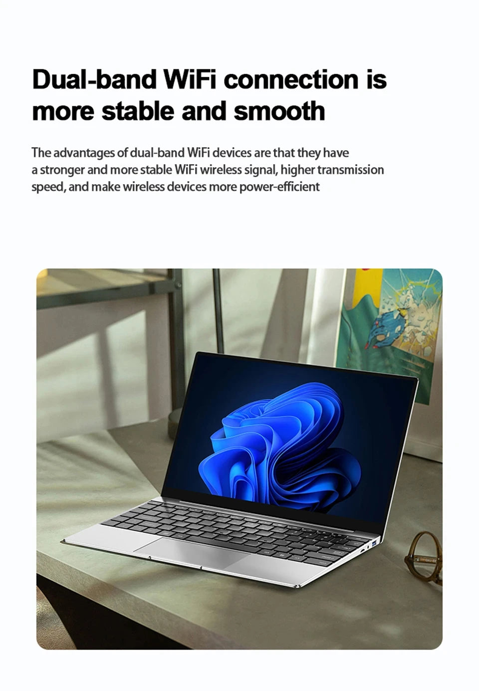 Intel N150 14.1" Gaming Laptop Windows 11 16GB RAM 1/2TB M.2 SSD Laptops 4K HD Desktop Office School Study Notebook Computer PC
