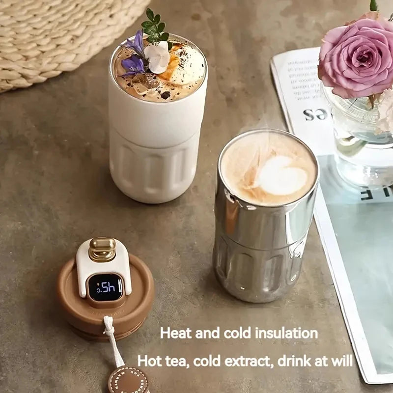 450Ml Insulated Cup 316 Stainless Steel Coffee Cup Temperature Digital Display Portable Sport Water Bottle Universal Water Cup