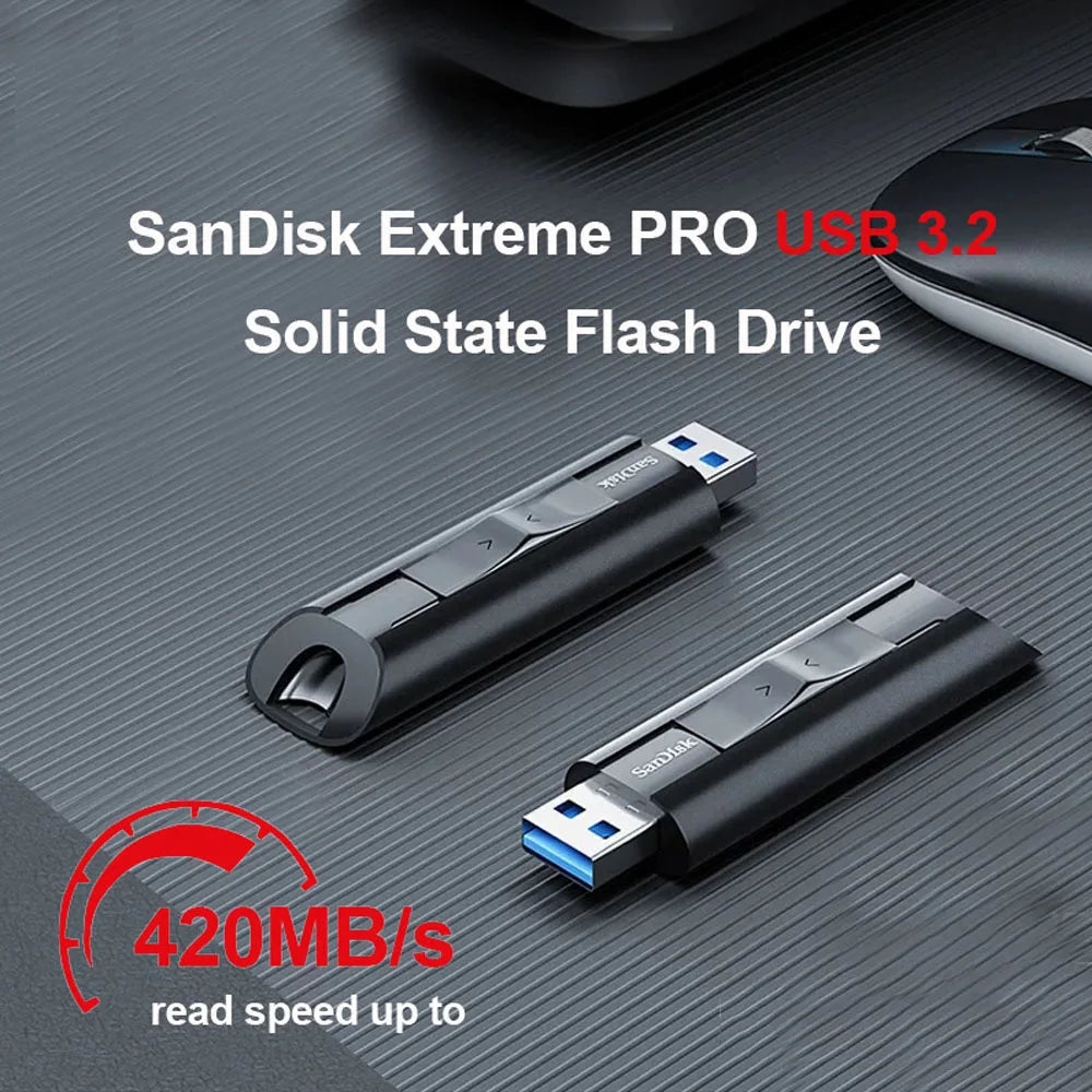 SanDisk Extreme PRO USB 3.2 Solid State Flash Drive 128GB 256GB 512GB 1TB USB 3.2 Gen 1 SDCZ880 Blazing-fast Performance U Disk