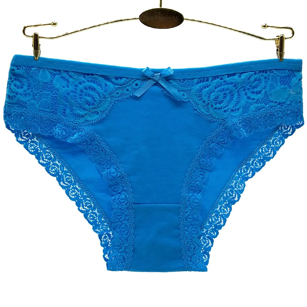 Women Underwear Cotton Sexy Lace Ladies Knickers Panties Low Waist Everyday Briefs 6 pcs/lot