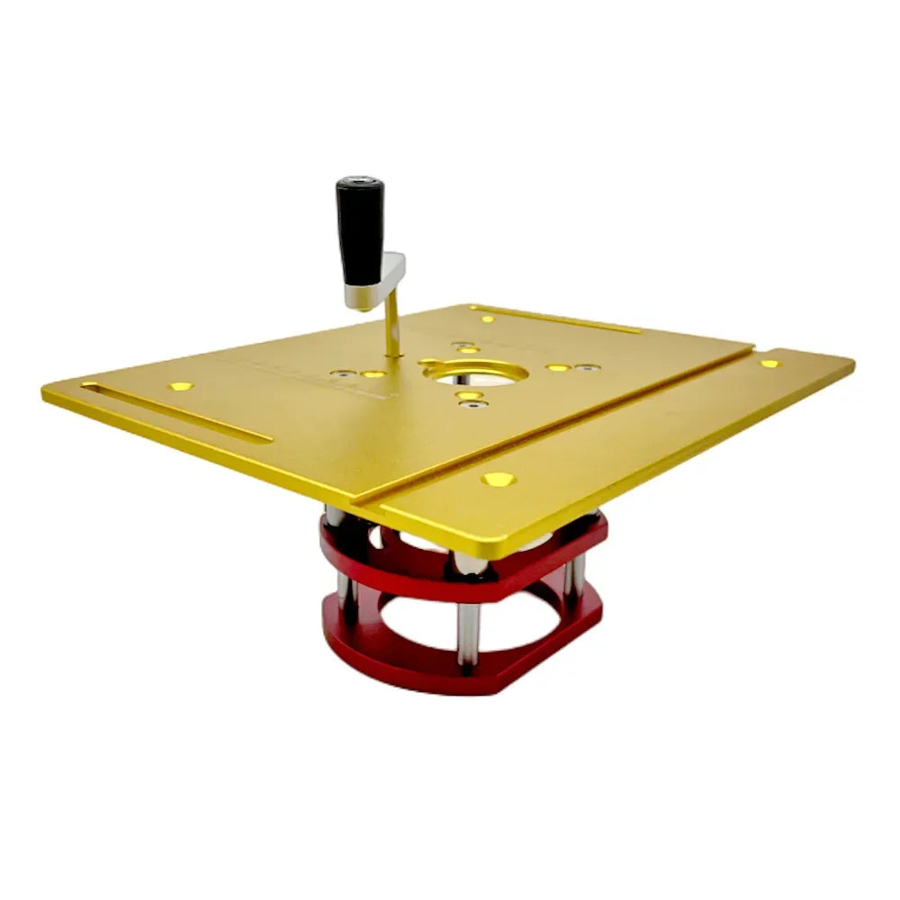 Precision Aluminum Router Lift Kit Hand Crank Router Plate Lifting System Woodworking Router Table Trimmer Engraving Machine