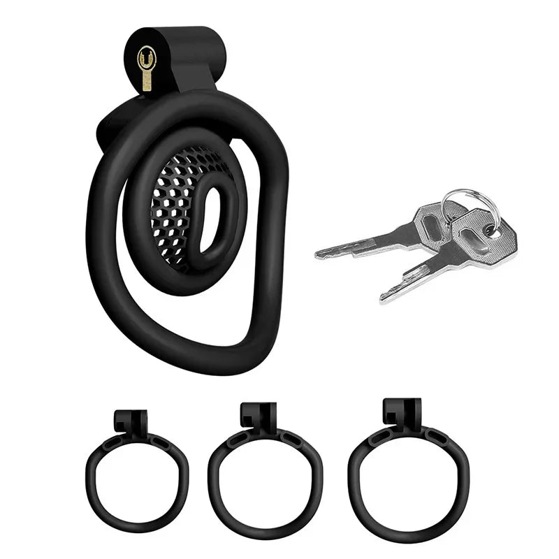 2025 New Upgrade Detachable Adjustable Snap Ring ABS Chastity Cage Men's CB Cock Cage SM Plastic Urethral Lock Device Penis Toys
