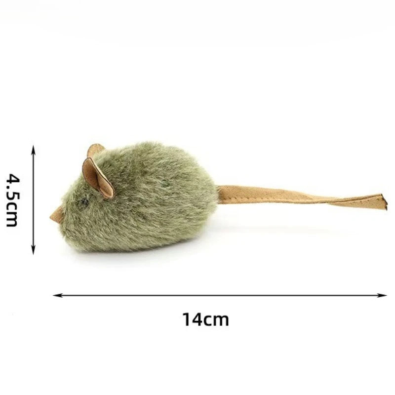 Cat Chew Plush Toy Squeaky Simulated Mouse Chew-resistant Teasing Kitten Toy Interactive Chasing Cute Teeth Grinding Cat Toy