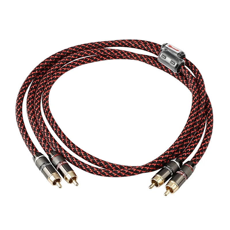 YYTCG 1 pair RCA audio cable 2 RCA to 2 RCA Interconnect Cables HIFI Stereo 4N OFC Male to Male For Amplifier DAC TV car audio