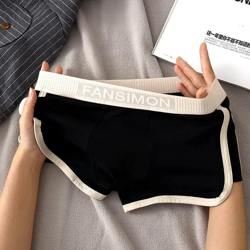 Men's Fashion Striped Boxer Shorts Underwear Sexy Panties Casual Male Boxers Homme U Convex Shorts Lingerie Underpants