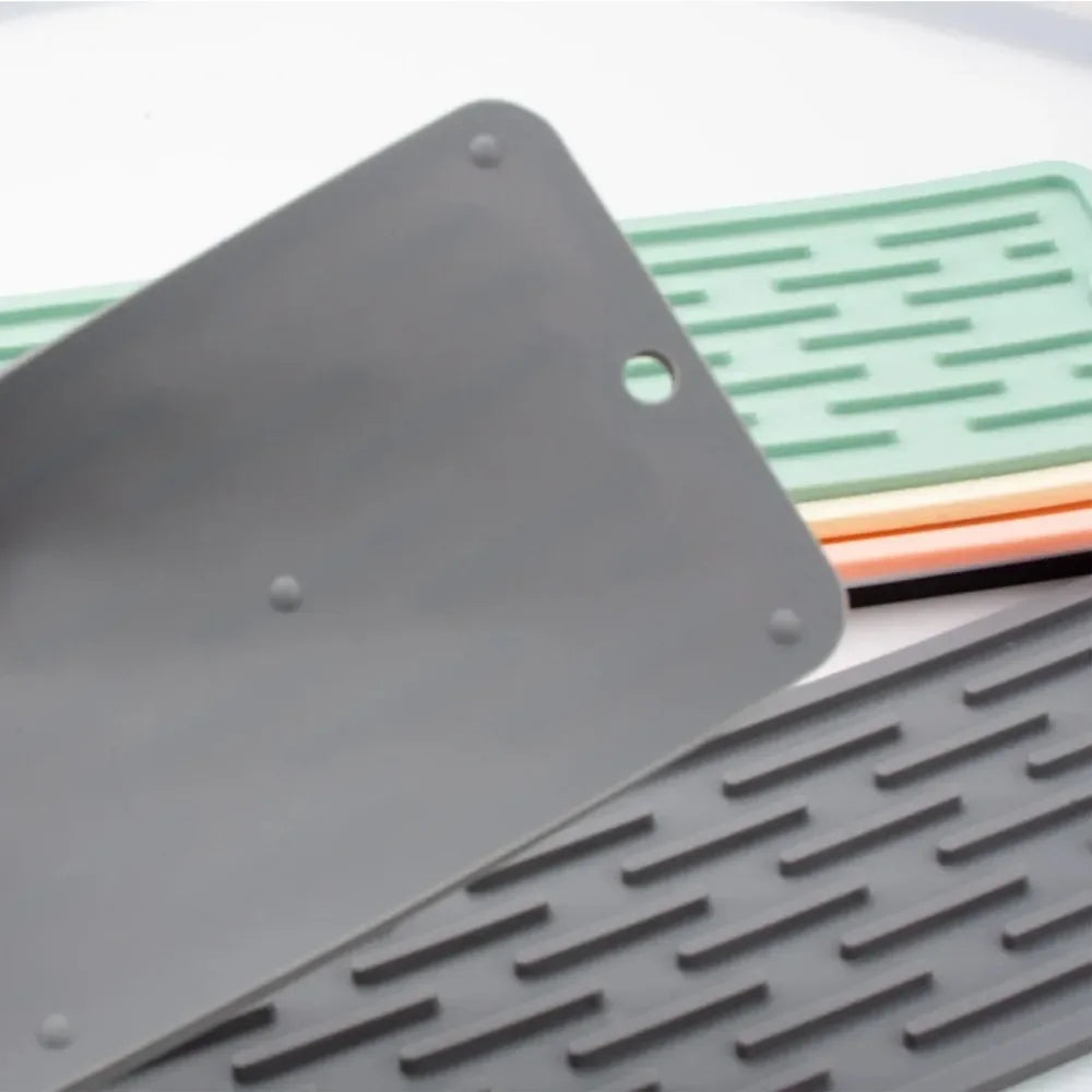 HOMEFISH  Silicone Drainer Mat Anti Slip Sink Tray Tableware Cushion Organizer Kitchenware Protection Mat Kitchen Storage Pads