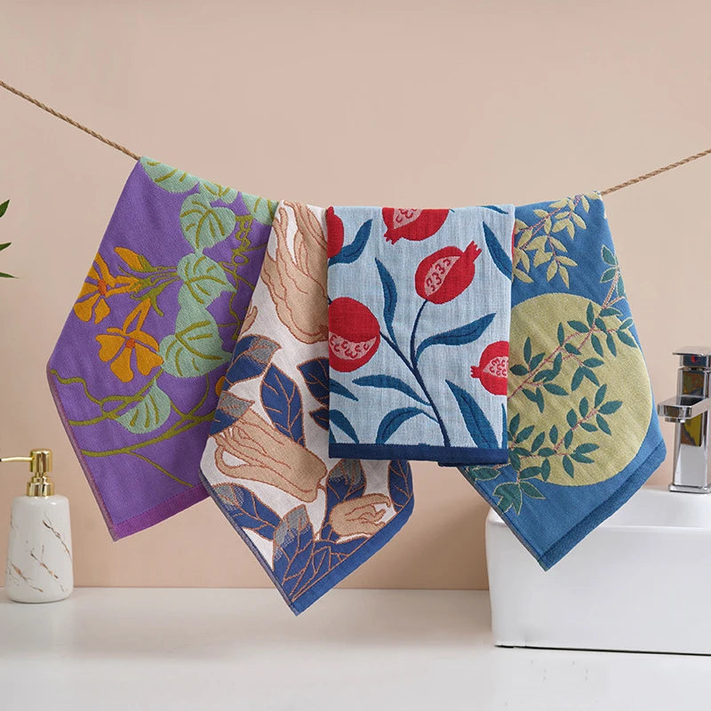 34x40cm Large Hand Towel Kitchen Towel 4Layer Cotton Gauze Pure Cotton Dish Cloth Quick Dry Decorative Tea Towel Home Restaurant