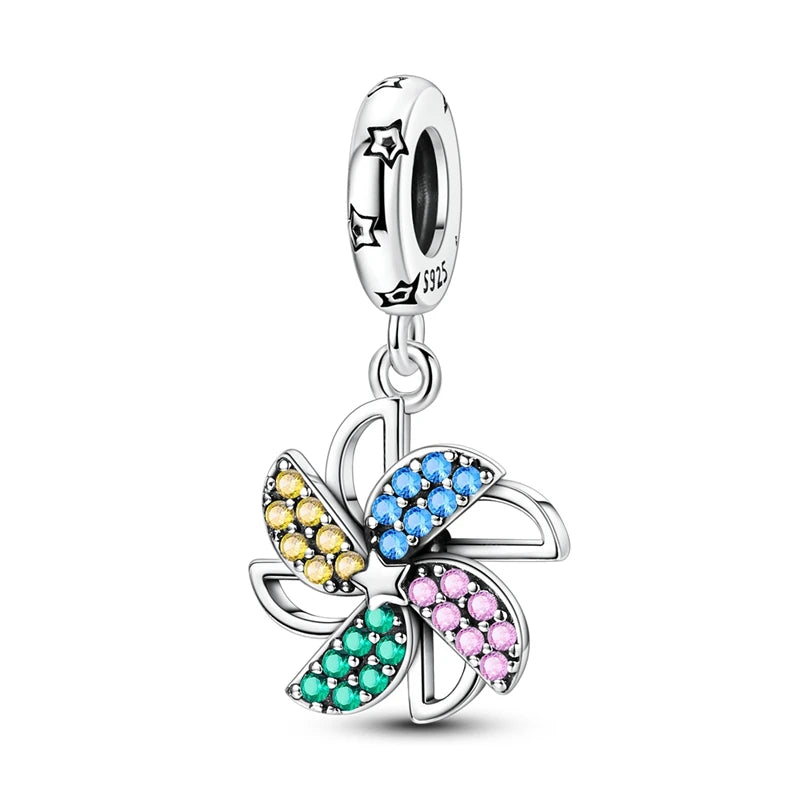 New Original Charm Beads 925 Sterling Silver Butterfly Hot Air Balloon Dangle For Bracelet Women Girl Fine DIY Jewelry Gift
