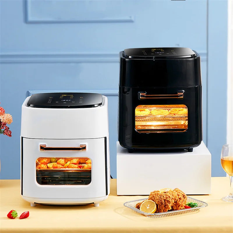 Air Fryer Household Large Capacity 15L Visual Oil-free Smart Oven  Fries Machine 220V 110V US EU 1500W Chicken Frying