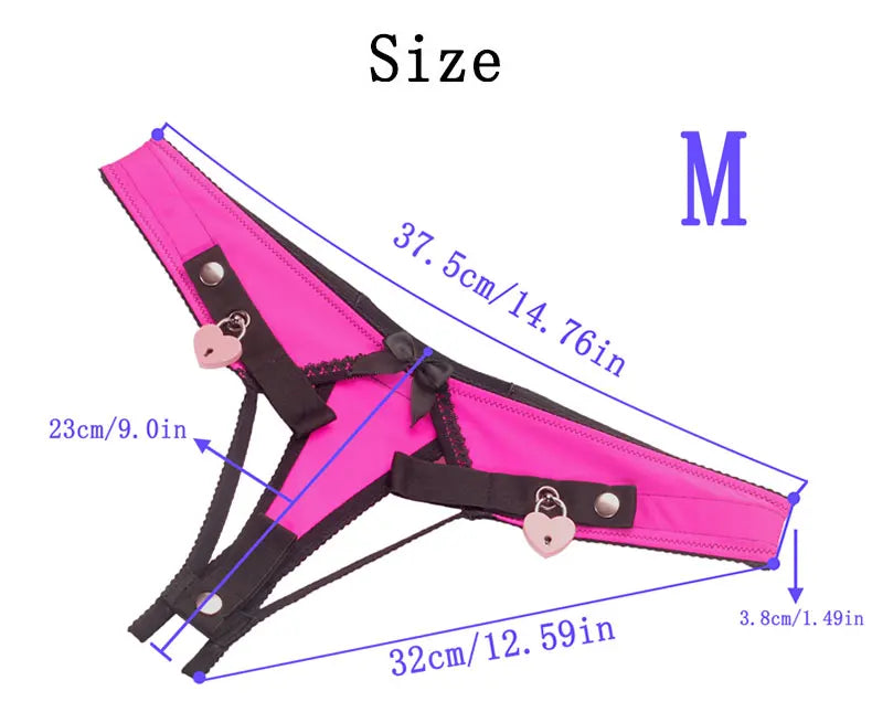 Sissy Training Pink ADJUSTABLE G-STRING For Fufu Clip, Chastiry Panties, Anti-Falling Harness for Male Chastity Cage