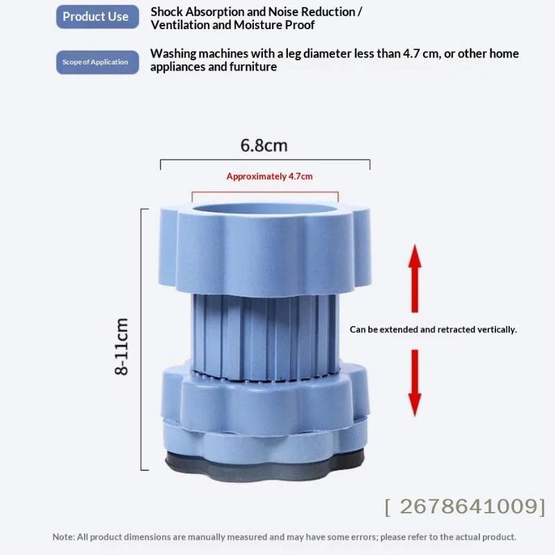 ⚑4Pcs Adjustable Anti-Vibration Washing Machine Feet Pad Noise Reduction Waterproof Refrigerator Base Pad Support Stands