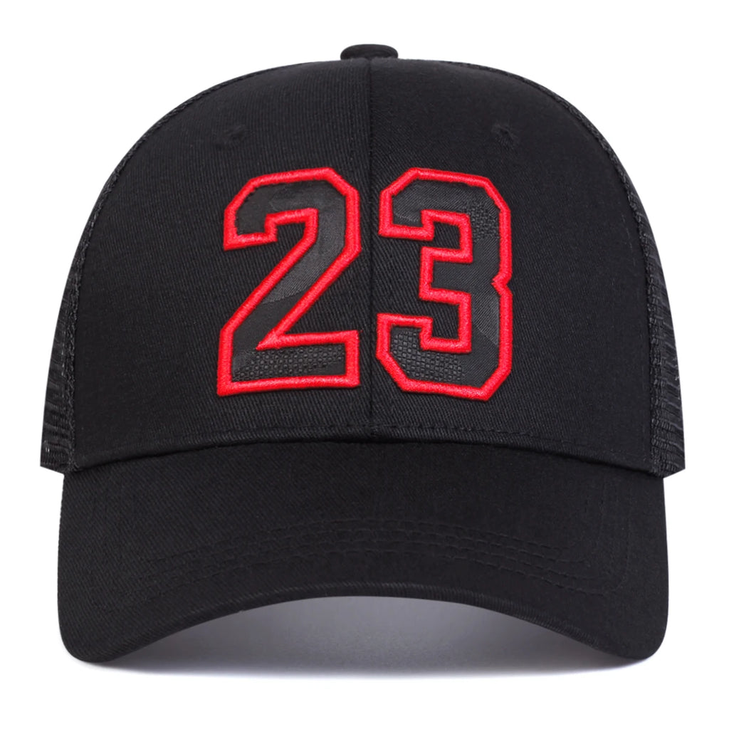 Unisex 23 Embroidery Baseball Net Caps Hip Hop Cap Spring Summer Outdoor Adjustable Casual Hats Sunscreen Hat ﻿