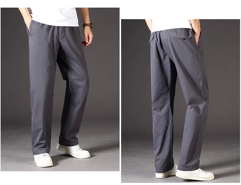 Calças Cargo de Homem Verão Primavera Algodão Roupa de Trabalho Novidade Tamanho Grande 6XL Casuais Escalada Joggers Calças de Treino Calças de Outono Hombre