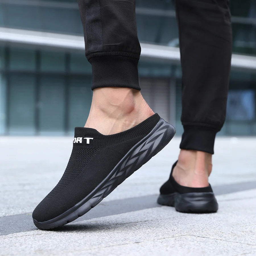 Lightweight Men's Half Slippers Breathable Men Slippers Fashion Casual Shoes Anti-slip Male Flat Slip on Flats Outdoor Big Size