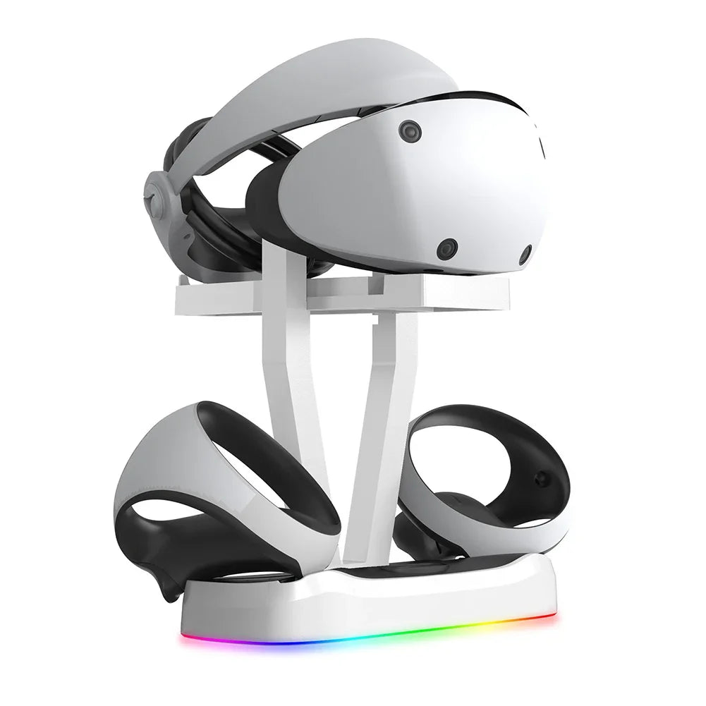 For PS VR2 Magnetic Charging Base Absorption RGB Charging Stand Handle Seat Colorful Glasses VR Headset Stand For PS VR2
