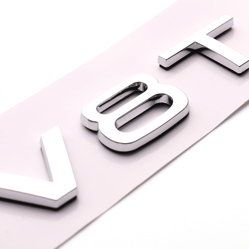 ABS V6T V8T Fender Side Body Emblem Logo Tail Trunk Rear Badge Sticker Decal For Audi S3 S4 S5 S6 S7 S8 A3 A4 A5 A6 A7 Q3 Q5 Q7