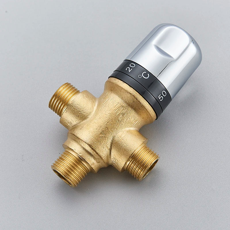 Brass Thermostatic Mixing Valve Constant Water Temperature Shower Faucet Valve Thermostat Bathroom Kitchen Tap Valve