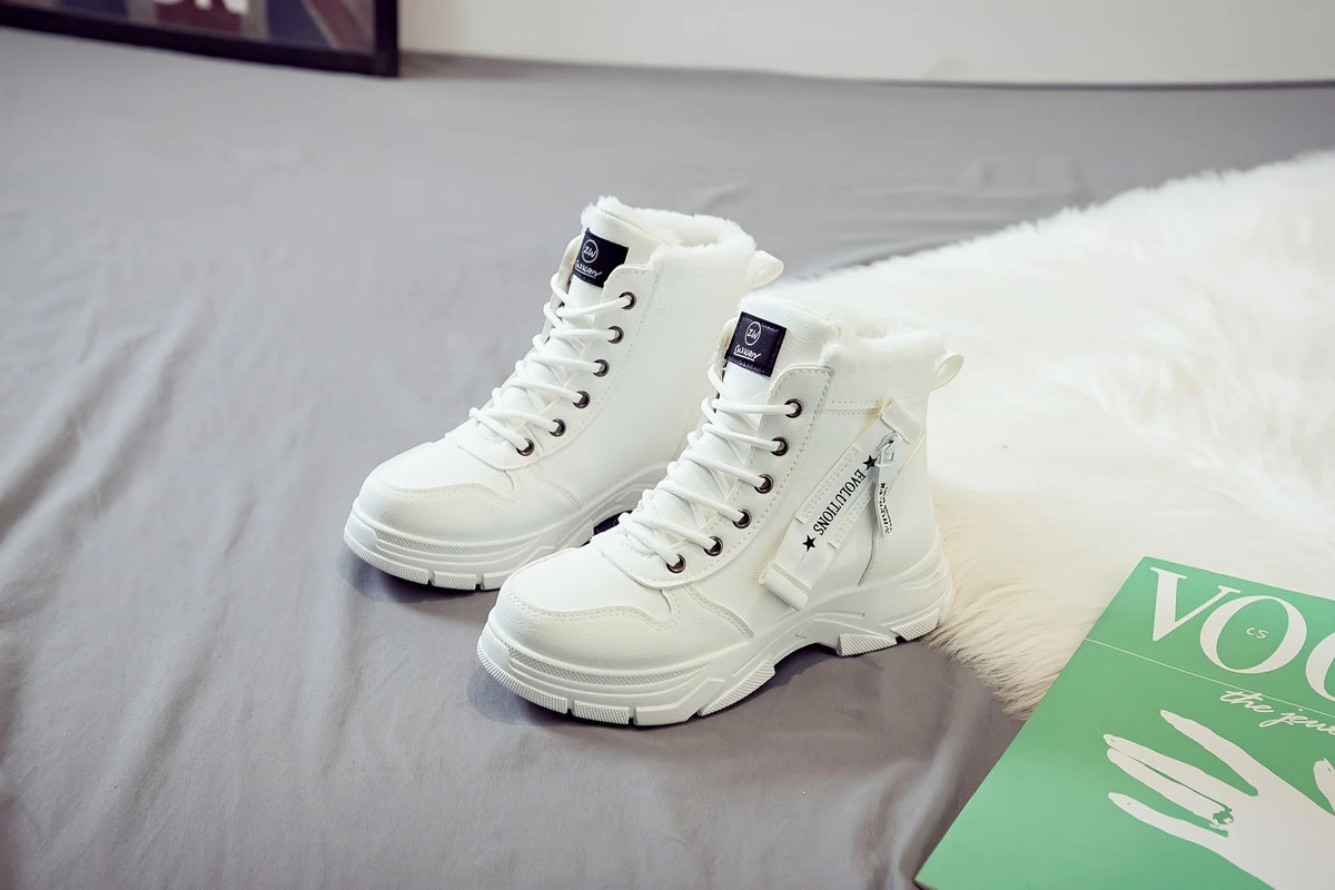 Botins de Senhora, Botins Curtos, Botas de Inverno com Forro Espesso e Isolamento, Elegantes e Versáteis, Botas de Inverno de Sola Grossa