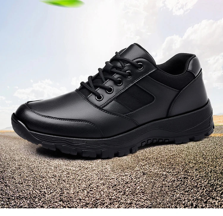 New Platform Cow Leather Casual Sneakers for Men Designer Autumn Winter Cotton Black Outdoor Men's Sports Shoes Zapatos Hombre