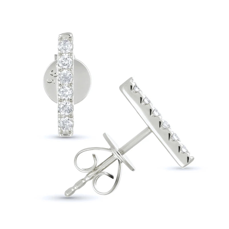 925 Sterling Silver Needle Zirconia Minimalist Flat Bar Stud Earrings For Women Punk Fine Jewelry Geometry Brincos Bijoux