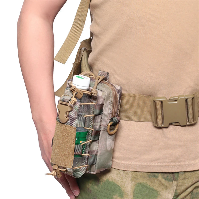 Organizer Waist Pack Bag military Molle EDC Pouch Water Bottle Canteen Kettle Carrier Outdoor Sports Phone Holder Camping Hiking