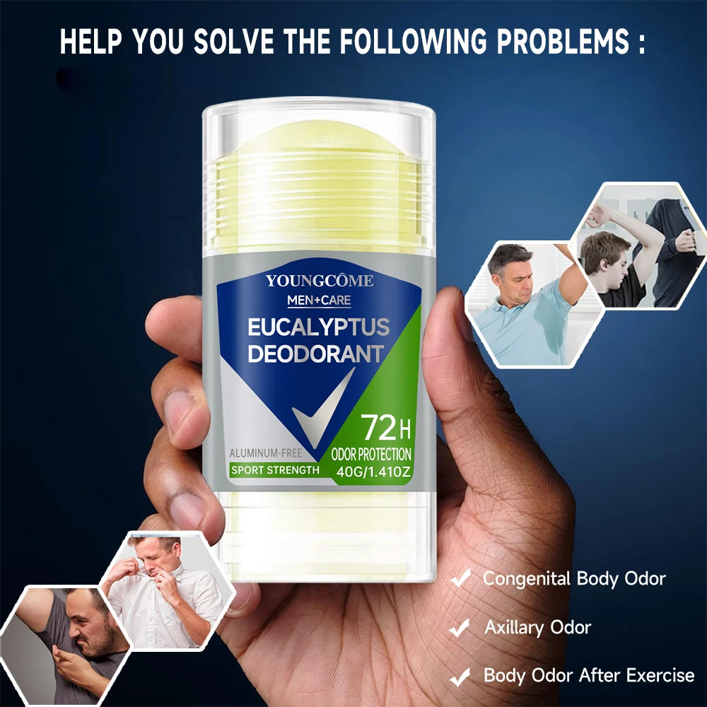 Deodorant for Men Roll-on Bottle Reduce Sweating Odor Remover Underarm Body Deodorant Stick Fast Dry Lasting Portable Refresh