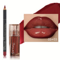 Hydrating Lip Gloss + Lip Liner Kit, 3D Precision Lip Contour, Plump Look, High Shine, Smudge-Resistant Wear