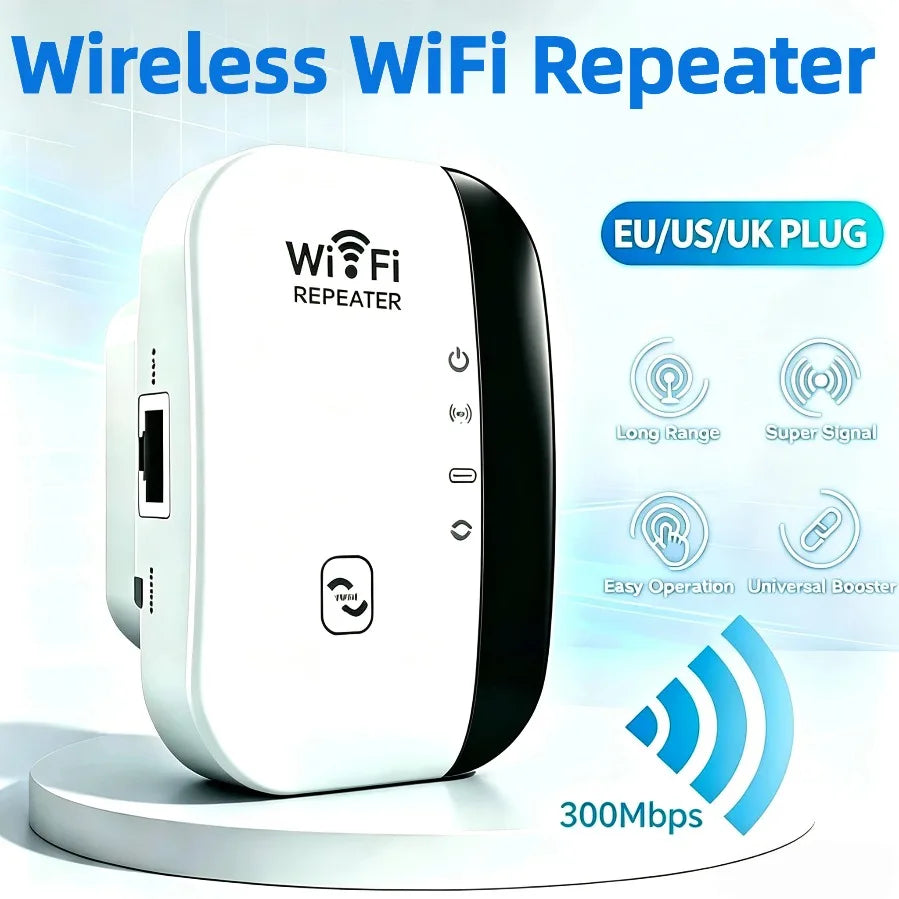 300Mbps Wireless Wifi Repeater Signal Booster Home Router WiFi Extender Penetration Long Distance 2.4GHz 802.11N WiFi Amplifier