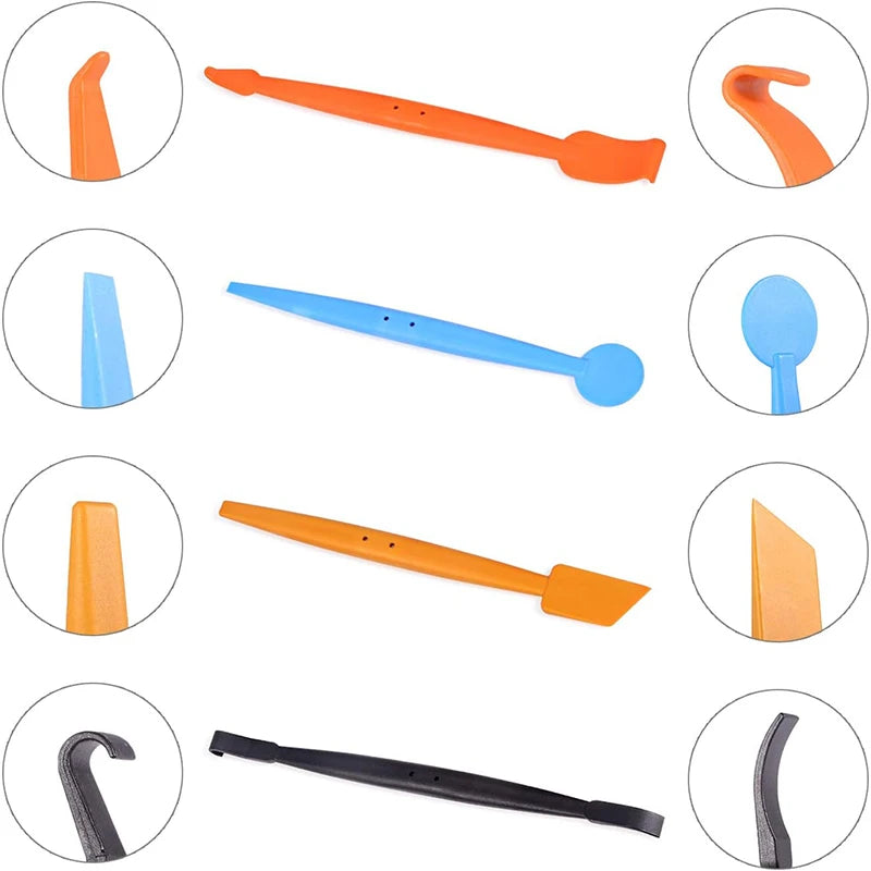 Kit de ferramentas para vinil autocolante, espátula magnética flexível, micro espátula, raspador de cantos e ferramentas para ranhuras curvas para instalação de películas em veículos com contornos