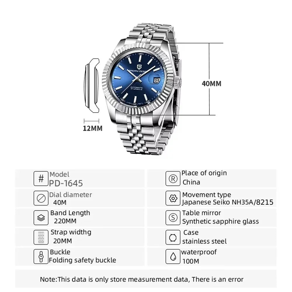 PAGANI DESIGN 2026 Mens Automatic Watch Japan NH35A/8215 Movement 42mm Stainless Steel Sapphire Glass 100M Waterproof Business