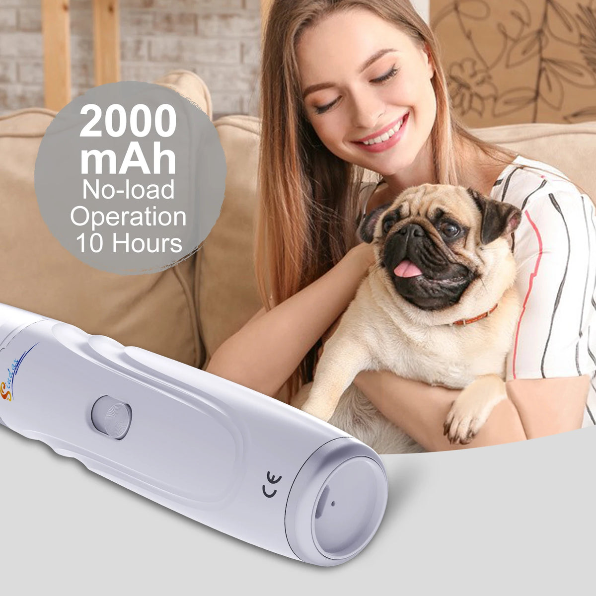 Dog Nail Grinder USB Rechargeable Electric Pet Paws Clipper & Trimmer Painless Paws Grooming Quiet 2-Speed Dog Nail File