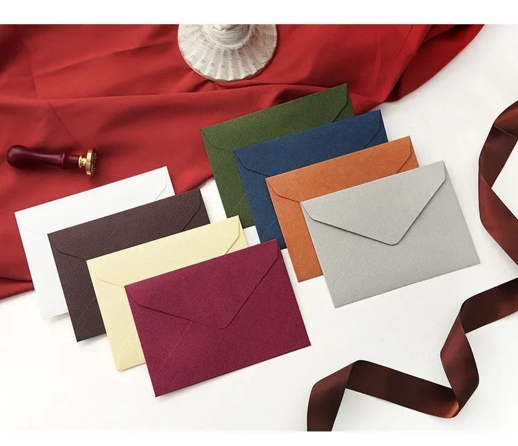 10pcs/batch Linen Envelope Letter Paper Set with Retro Wind Sealing Bag