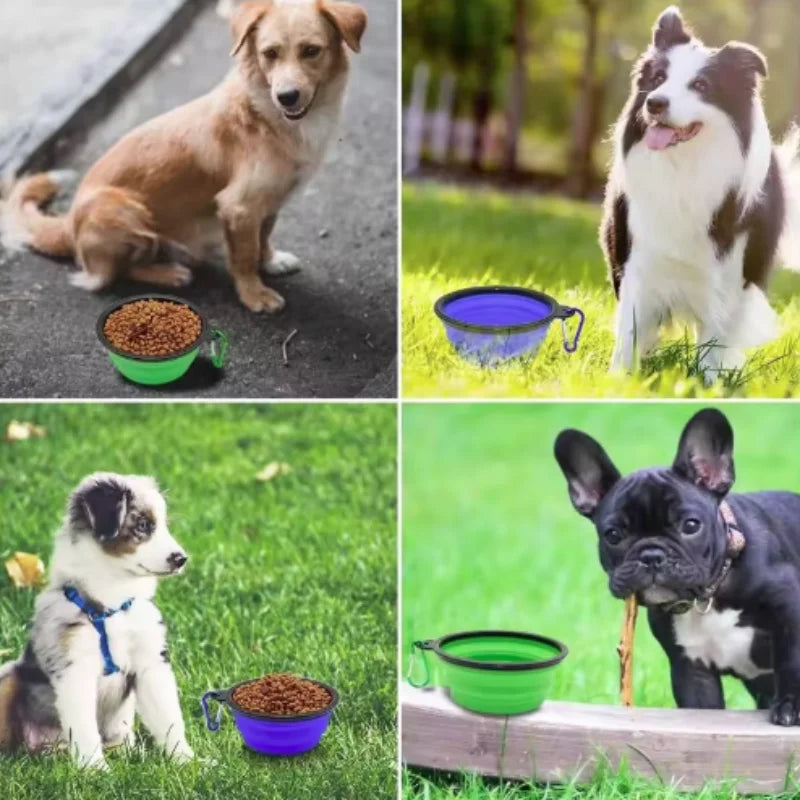 Durable TPR Portable Pet Food Bowl for Cats And Dogs Silicone Collapsible Travel Outdoor Water Food Bowl for Pets