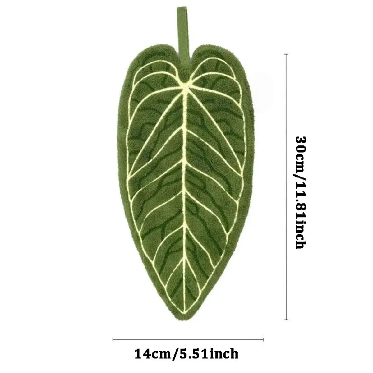 Plant Towels Leaf Design Ultra Absorbent Quick Dry Washable with Hanging Ring Hand Towel for Bathroom Kitchen Towel Decor