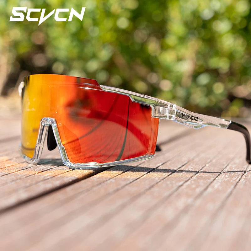 SCVCN MTB Road Bike Sunglasses Sports Glasses Men Women Riding Windproof Goggles UV400 Protection Outdoor Hikng Riding Glasses