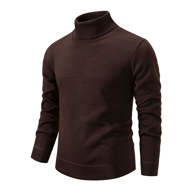 New Winter Turtleneck Sweater Thick Mens Casual Pullover Sweaters Solid Color Quality Warm Slim Turtleneck Sweaters Pullover Men