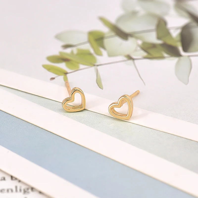 925 Sterling Silver Ear Buckle Retro Metal Heart Pendant Hoop Earrings for Women CZ Huggie Earrings Fashion Females Jewelry