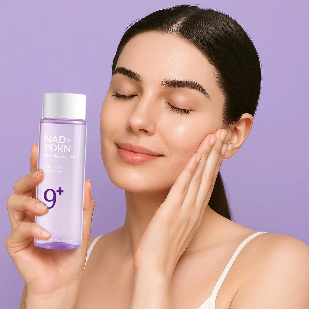 NAD+PDRN Glow Boosting Toner, Firming, Hydrating, Elasticity, Fade Fine Lines, Skincare Moisturizing Essence for Dry Skin, 120ML