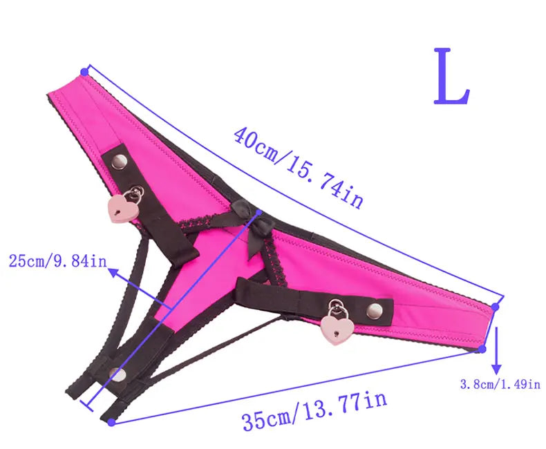 Sissy Training Pink ADJUSTABLE G-STRING For Fufu Clip, Chastiry Panties, Anti-Falling Harness for Male Chastity Cage